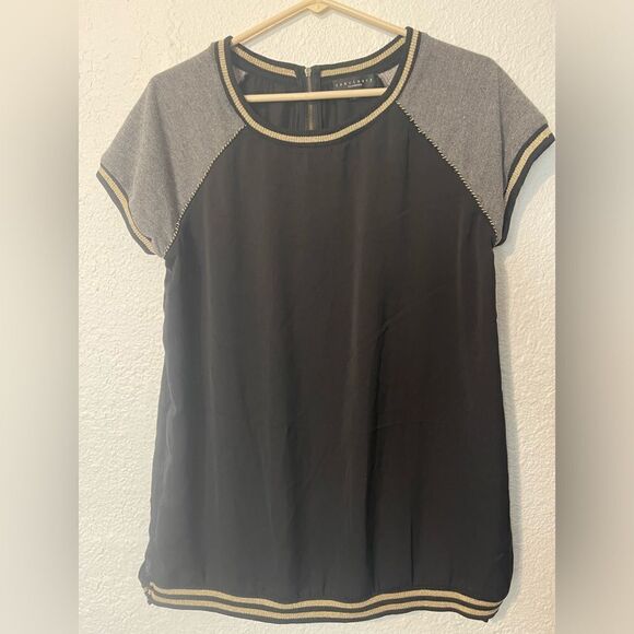 Sanctuary black grey and gold top sz L - Picture 1 of 5